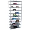 Hds Trading 30  Pair NonWoven MultiPurpose Stackable FreeStanding Shoe Rack, Grey ZOR95905